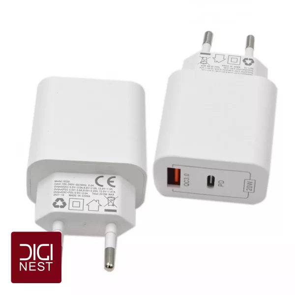 کلگی فست شارژ ایکس انرژی X-Energy X-520 2Port 3A QC3 PD 20W
