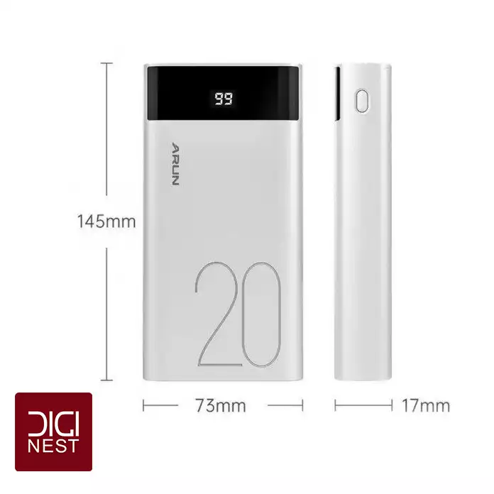 پاوربانک آرون ARUN POWERBANK مدل E20 ظرفیت 20000 میلی آمپر