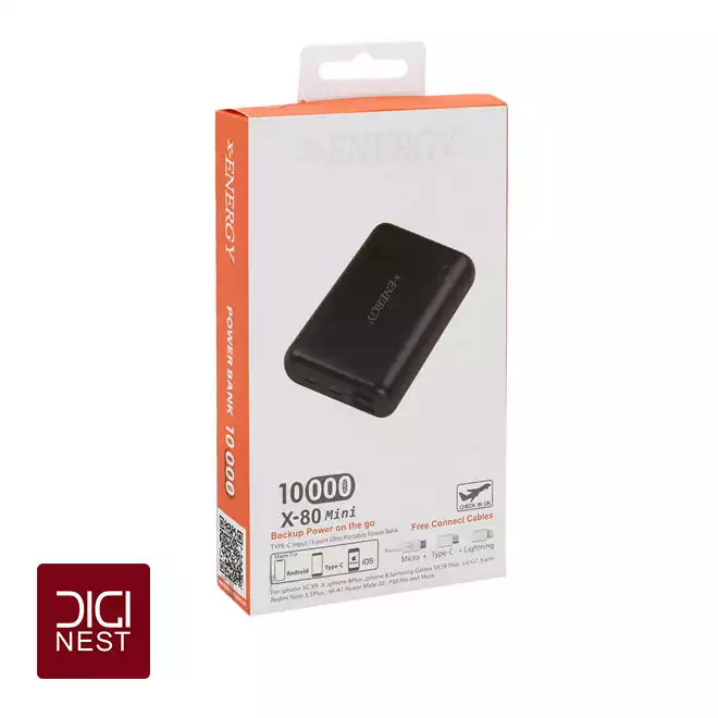 پاوربانک ایکس انرژی مدل X-80 mini ظرفیت 10000 میلی آمپر ساعت