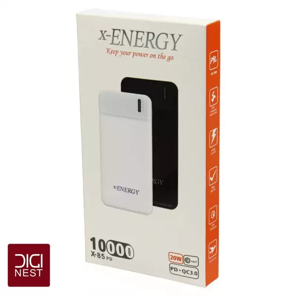 پاوربانک ایکس انرژی مدل x-85 PD ظرفیت 10000 میلی آمپر ساعت