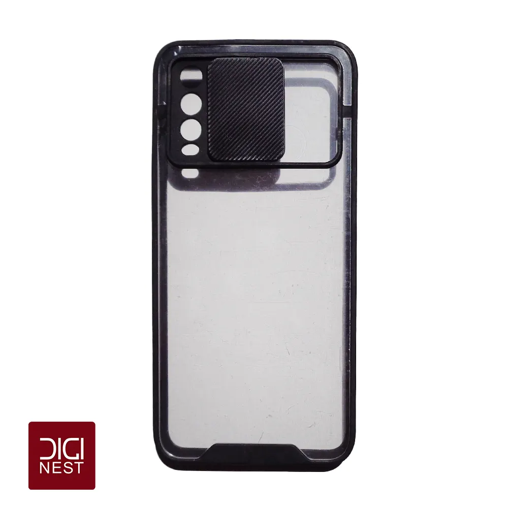 قاب دور سیلیکونی پشت شفاف محافظ لنزدار کشویی گوشی موبایل شیائومی ردمی redmi 9t