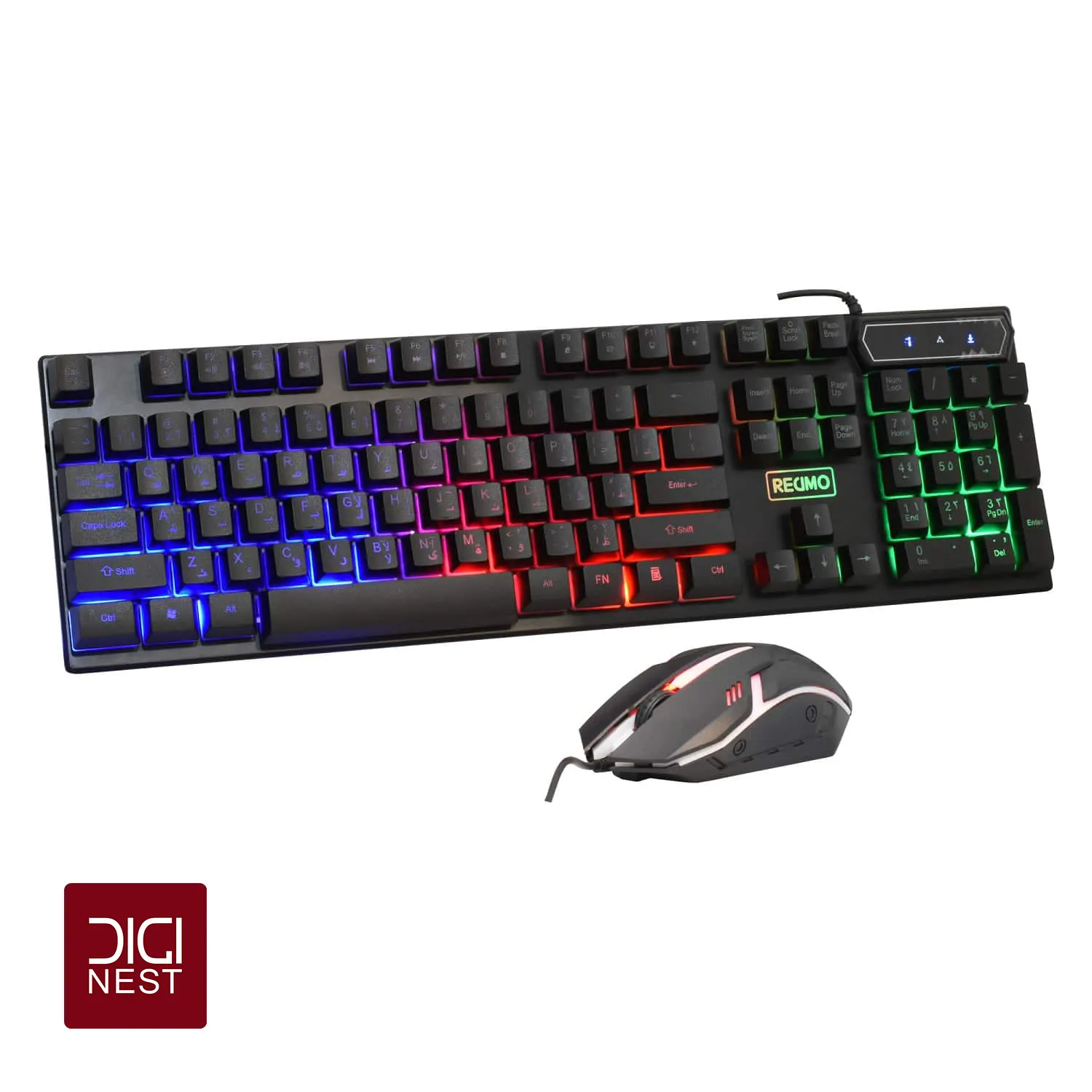 کیبورد و ماوس سیمی RGB رسیمو RM200