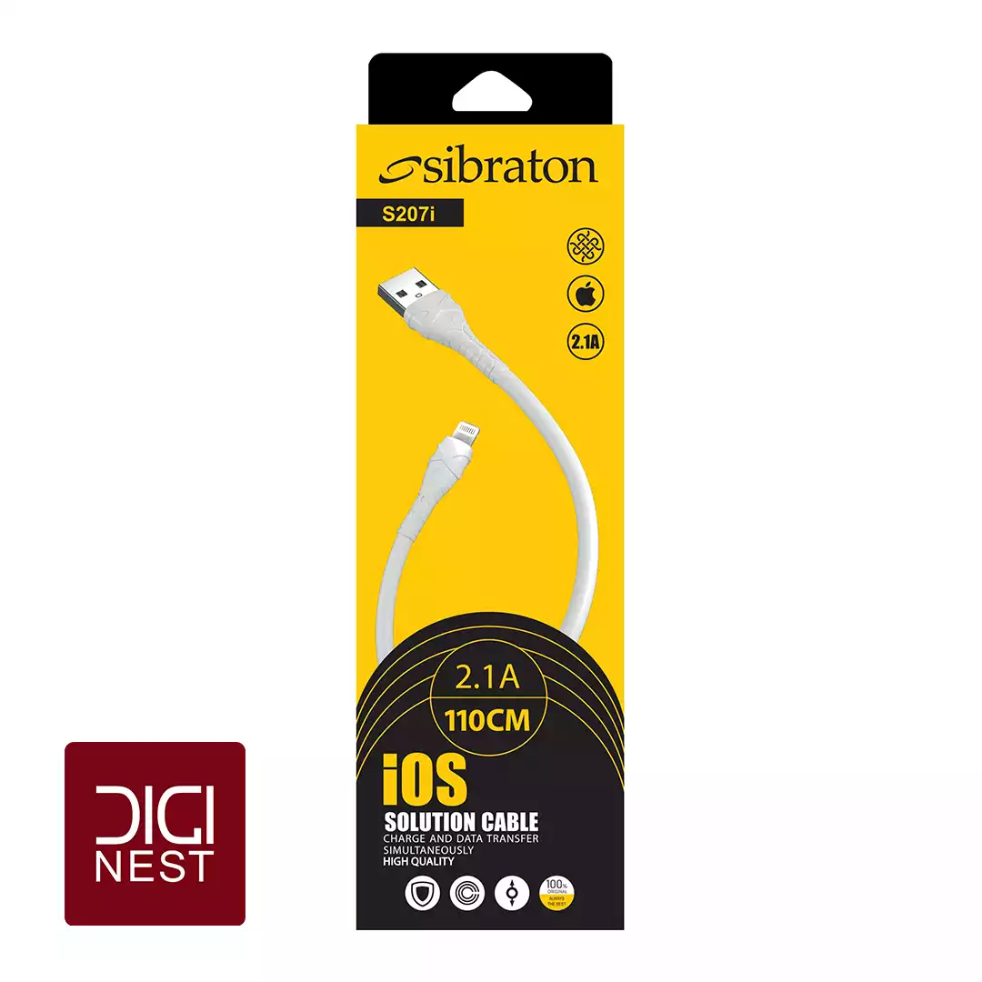 کابل تبدیل USB به لایتنینگ سیبراتون مدل S207i طول 1.1 متر