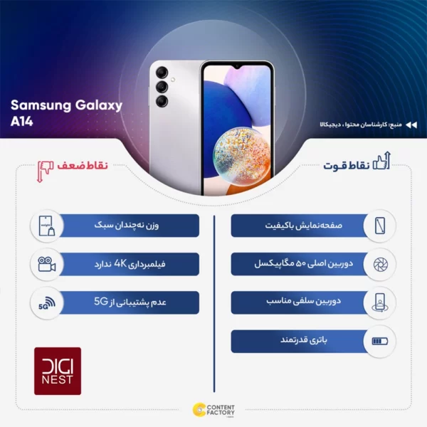 گوشی موبایل سامسونگ مدل Galaxy A14 ظرفیت 128 گیگابایت - Image 4