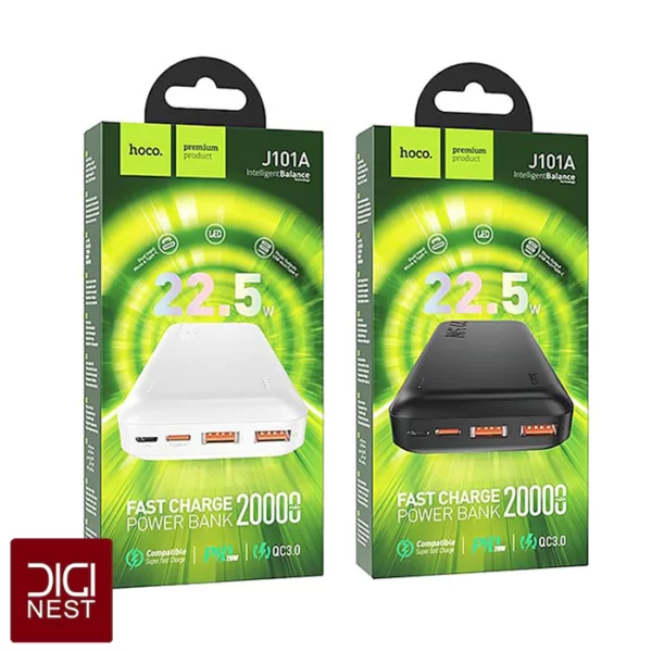 پاوربانک هوکو مدل J101A PD+QC3 22.5W ظرفیت 20000 میلی آمپر ساعت