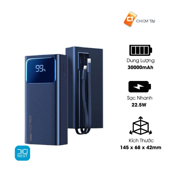 پاوربانک ریمکس REMAX مدل RPP-571 ظرفیت 30000 میلی آمپر ساعت