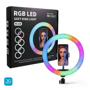 رینگ لایت مدل mj26 RGB سایز 10 اینچ
