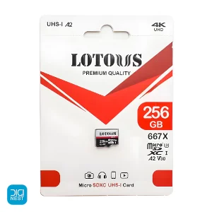 کارت حافظه Micro SDXC UHS-I لوتوس A2 V30 U3 667X ظرفیت 256 گیگابایت
