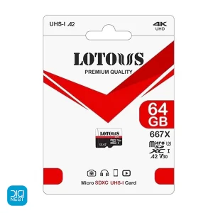 کارت حافظه Micro SDXC UHS-I لوتوس A2 V30 667X ظرفیت 64 گیگابایت