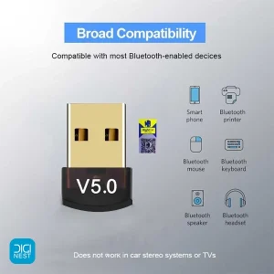خرید و قیمت دانگل بلوتوث ورژن V5.0 مناسب کامپیوتر و لپ تاپ - دانگل یو اس بی USB