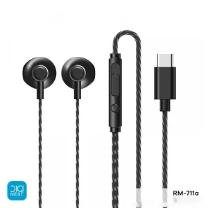 خرید و قیمت هندزفری سیمی تایپ C ریمکس مدل RM-711a مناسب برای گوشی موبایل فاقد جک 3.5 صدا برند REMAX