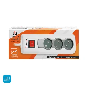 چند راهی برق 3 خانه امگا مدل Omega R3000 طول 5 متر