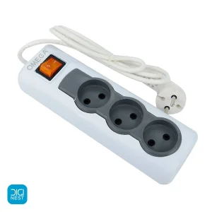 خرید و قیمت چند راهی برق 3 خانه امگا مدل Omega R3000 طول 5 متر - رابط سه خانه