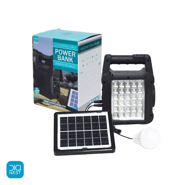 خرید و قیمت اسپیکر چند منظوره با چراغ قوه، پنل خورشیدی و هاب شارژ GTS-1464 دارای رادیو و پاوربانک مناسب کمپینگ و کوهنوردی و مسافرت