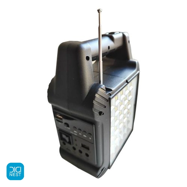 خرید و قیمت اسپیکر چند منظوره با چراغ قوه، پنل خورشیدی و هاب شارژ GTS-1464 دارای رادیو و پاوربانک مناسب کمپینگ و کوهنوردی و مسافرت