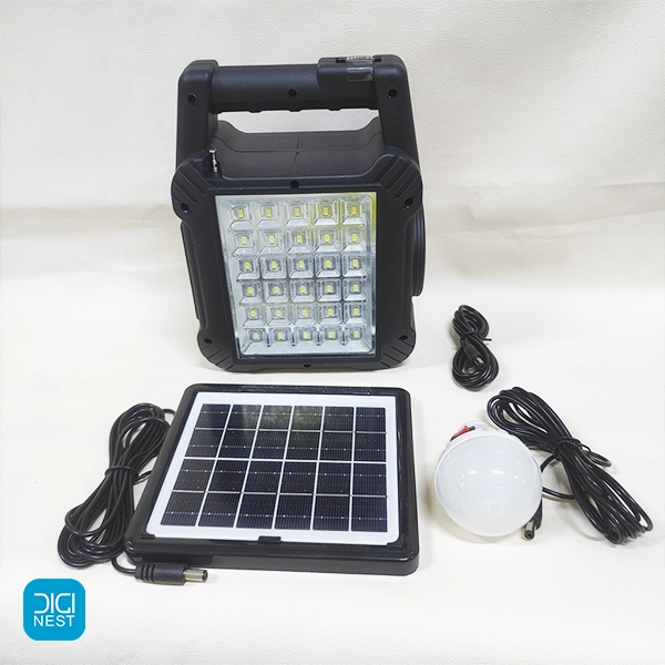 خرید و قیمت اسپیکر چند منظوره با چراغ قوه، پنل خورشیدی و هاب شارژ GTS-1464 دارای رادیو و پاوربانک مناسب کمپینگ و کوهنوردی و مسافرت