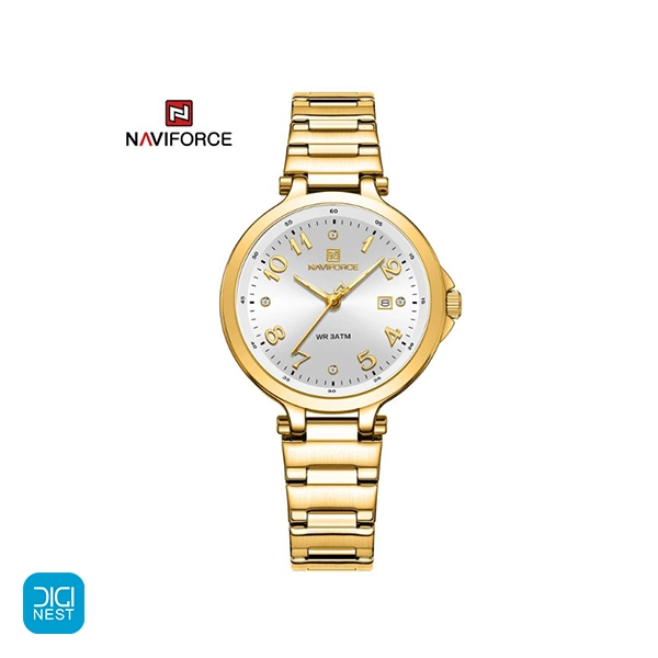 خرید و قیمت ساعت مچی عقربه ای زنانه نیوی فورس NF5033 GW اورجینال اصل مناسب هدیه