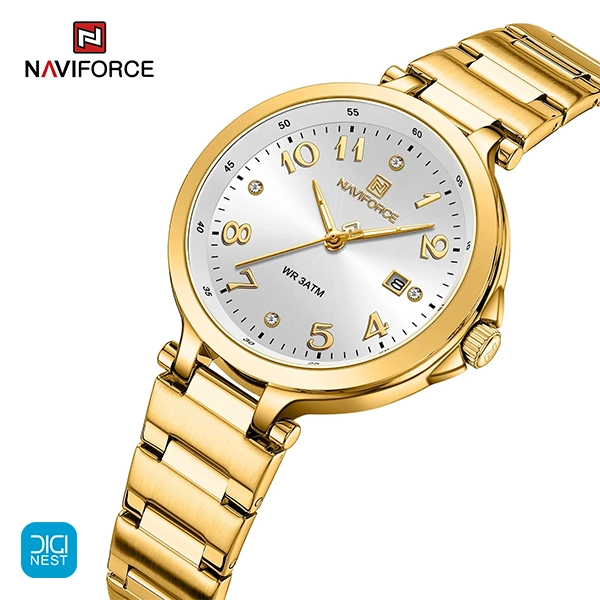 خرید و قیمت ساعت مچی عقربه ای زنانه نیوی فورس NF5033 GW اورجینال اصل مناسب هدیه
