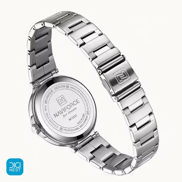 خرید و قیمت ساعت مچی عقربه ای زنانه نیوی فورس NF5033 SW اورجینال اصل مناسب هدیه