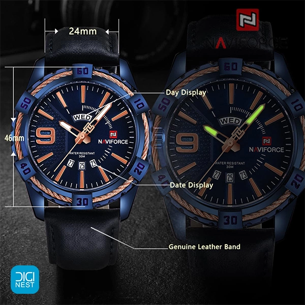 خرید و قیمت ساعت مچی عقربه ای مردانه نیوی فورس مدل NF9117 BE Naviforce مناسب هدیه