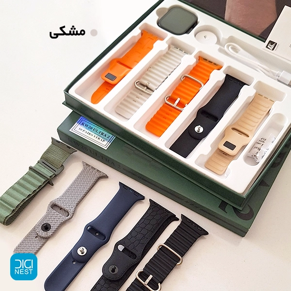 خرید و قیمت ساعت هوشمند اولترا مدل KW20 Ultra 2 با 10 بند - طرح اپل واچ اولترا با قیمت اقتصادی و مناسب
