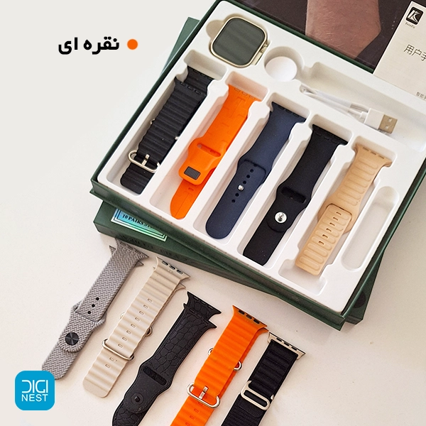 خرید و قیمت ساعت هوشمند اولترا مدل KW20 Ultra 2 با 10 بند - طرح اپل واچ اولترا با قیمت اقتصادی و مناسب