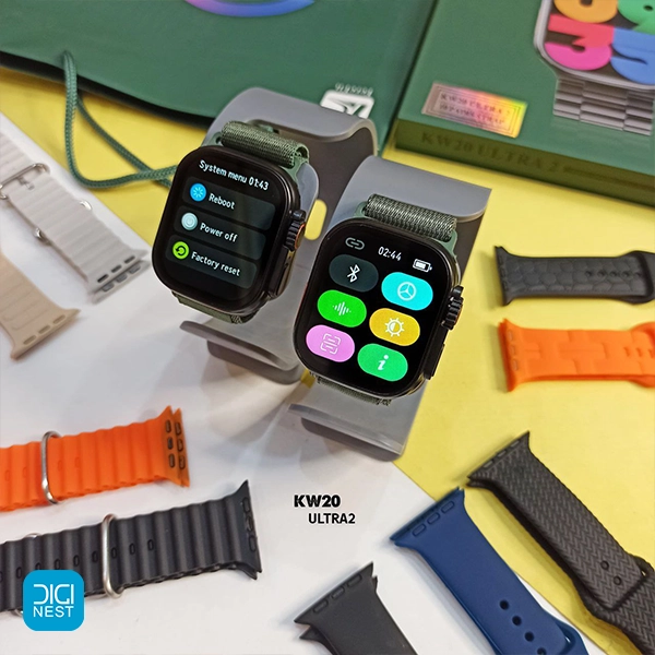 خرید و قیمت ساعت هوشمند اولترا مدل KW20 Ultra 2 با 10 بند - طرح اپل واچ اولترا با قیمت اقتصادی و مناسب