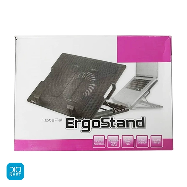 خرید و قیمت پایه خنک کننده (کول پد) لپ تاپ ارگو استند مدل M25 - فن لپ تاپ مشکی