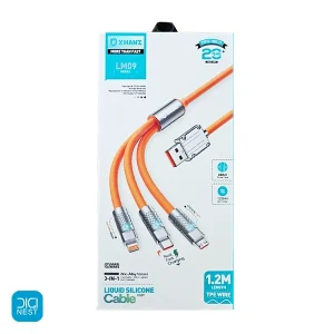 کابل فست شارژ 3 کاره ژله ای ایکس هانز مدل X-hanz LM09