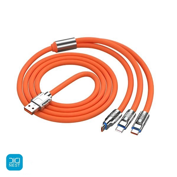 خرید و قیمت کابل فست شارژ 3 کاره ژله ای ایکس هانز مدل X-hanz LM09 - کابل شارژ سریع چند کاره