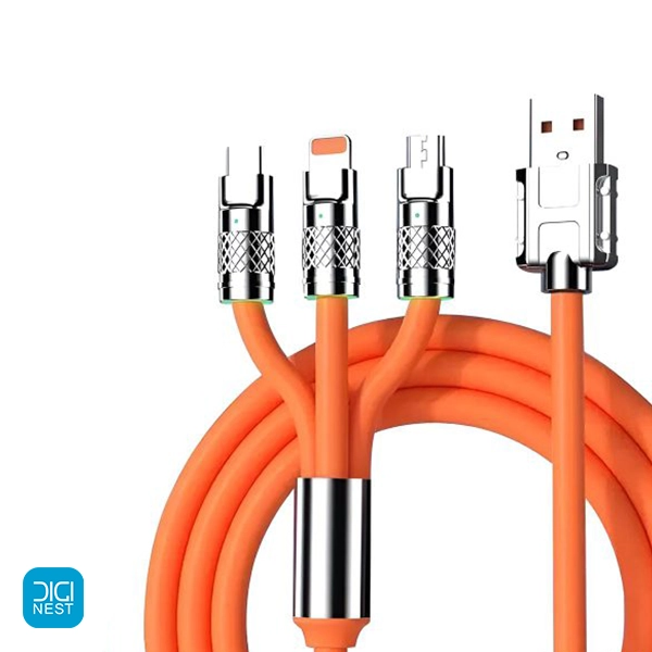 خرید و قیمت کابل فست شارژ 3 کاره ژله ای ایکس هانز مدل X-hanz LM09 - کابل شارژ سریع چند کاره