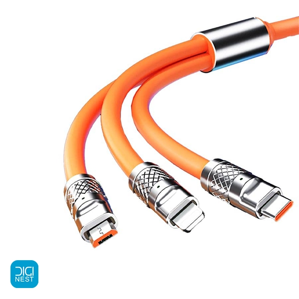 خرید و قیمت کابل فست شارژ 3 کاره ژله ای ایکس هانز مدل X-hanz LM09 - کابل شارژ سریع چند کاره