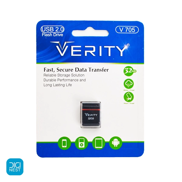 خرید و قیمت فلش مموری 32 گیگ USB 2.0 وریتی مدل Verity V705 کوچک با گارانتی