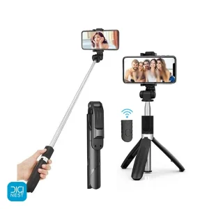 خرید و قیمت مونوپاد و سه پایه سلفی XT-02 با ریموت بلوتوثی گوشی موبایل برای تولید محتوا