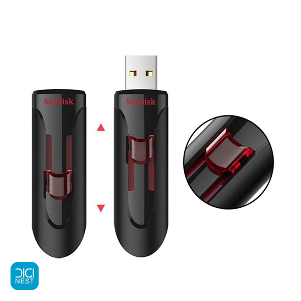 خرید و قیمت فلش مموری سن دیسک مدل SanDisk CZ600 ظرفیت 128 گیگابایت رنگ مشکی سرعت بالا