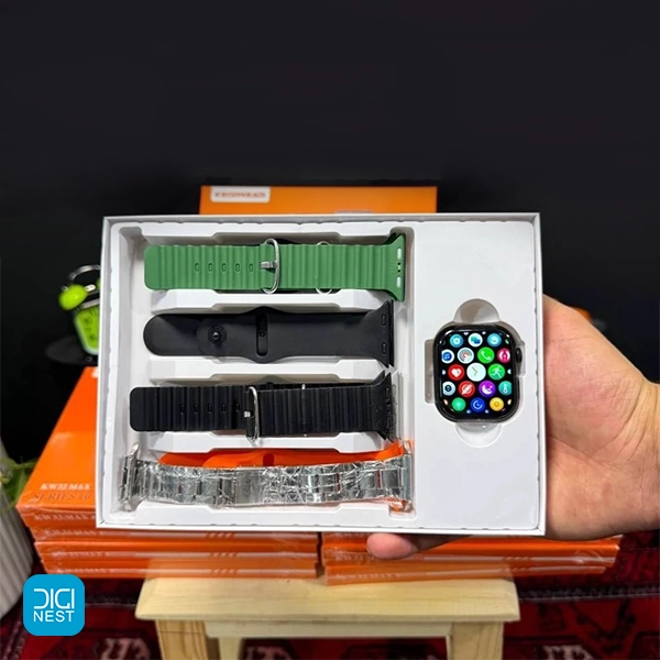 خرید و قیمت ساعت هوشمند طرح اپل واچ مدل KW32 Max با هفت بند اقتصادی