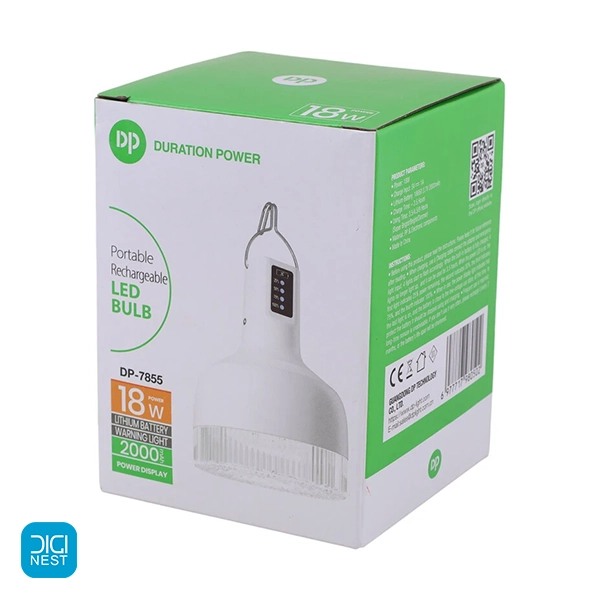 خرید و قیمت چراغ شارژی اضطراری دی پی مدل DP-7855 18W با نور مهتابی - لامپ قابل حمل