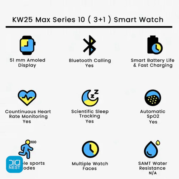 ساعت هوشمند Keqiwear مدل KW25 Max