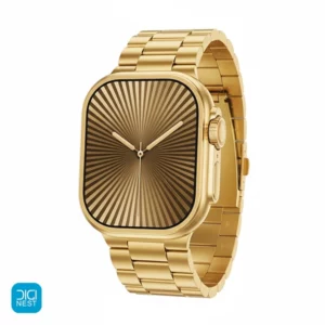 خرید و قیمت ساعت هوشمند طرح اولترا ویزمی مدل WISME X32 Ultra 3 با 3 بند و بند فلزی طلایی