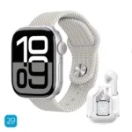 خرید و قیمت پک ساعت هوشمند و هندزفری بلوتوثی ویزمی مدل WISME X26 طرح اپل با پنج بند