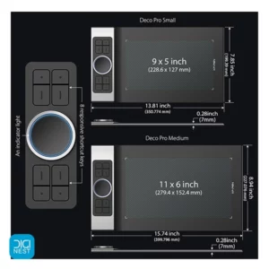 خرید و قیمت قلم نوری ایکس پی پن XP-Pen مدل Deco Pro Medium + گلس محافظ مخصوص قلم نوری